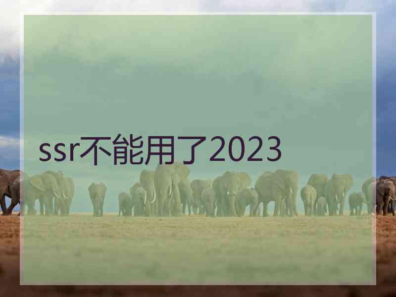 ssr不能用了2023