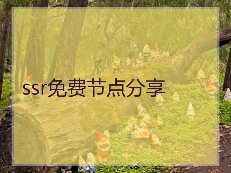 ssr免费节点分享