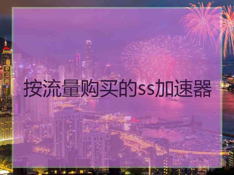 按流量购买的ss加速器