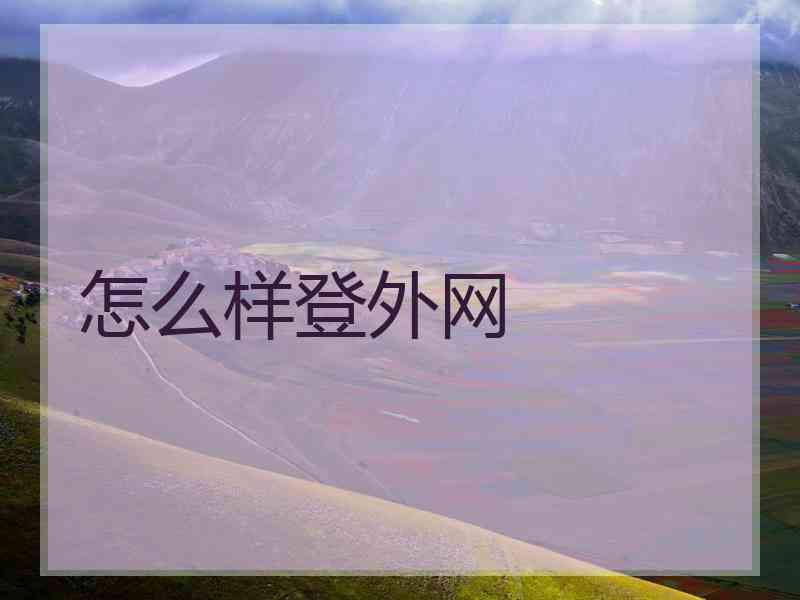 怎么样登外网