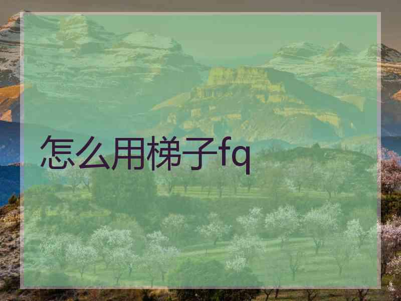 怎么用梯子fq
